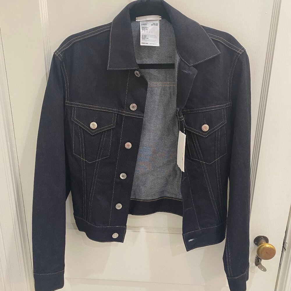 Helmut Lang Dark Denim Button-Up Trucker Jacket, XS, NWT